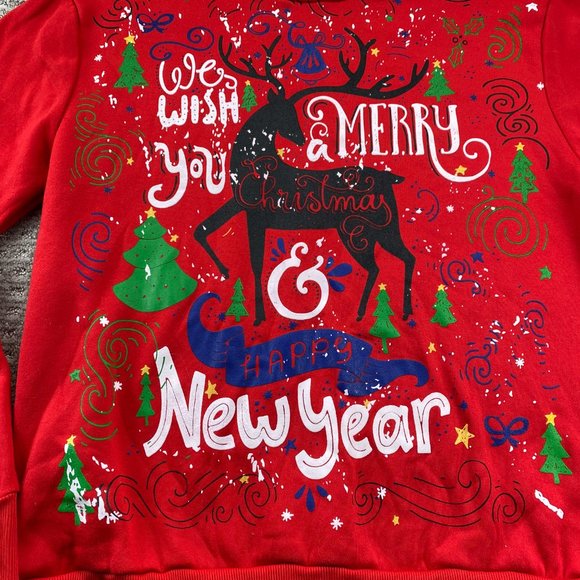 Ugly Christmas Sweater Men Large L Red Pull Over Jumper Sweatshirt XMAS New Year - Picture 2 of 11